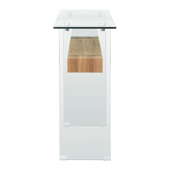 Kayley 39.4" Console Table Highland Dunes Table Base Color: Natural Brown