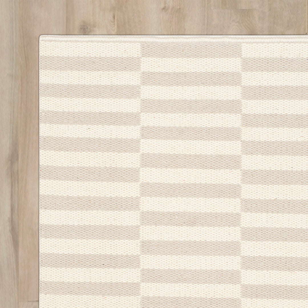 Ilona Striped Hand Loomed Cotton Area Rug in Ivory/Light Gray Birch Lane™ Rug Size: Rectangle 4' x 6'