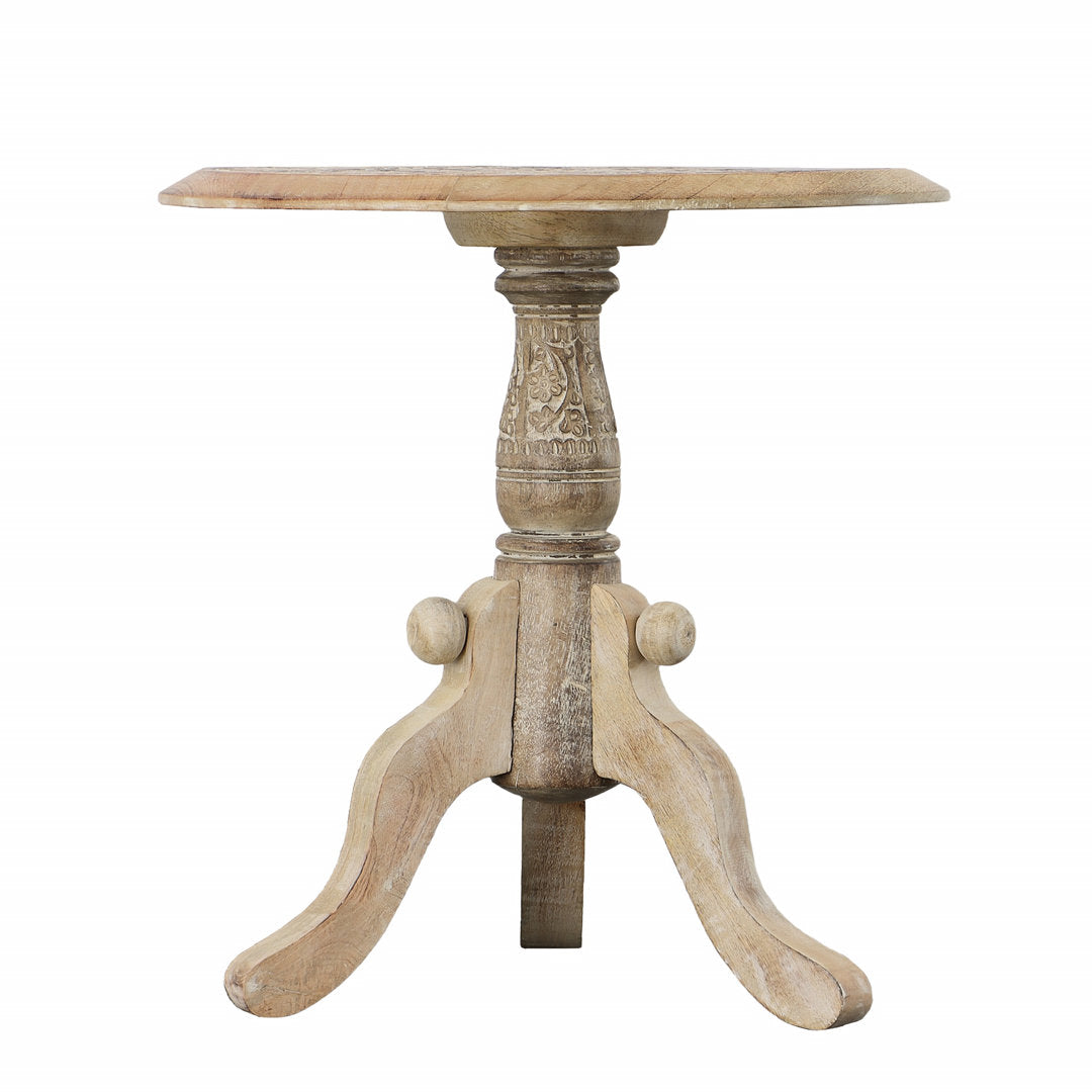 Solid Wood Pedestal End Table Bungalow Rose