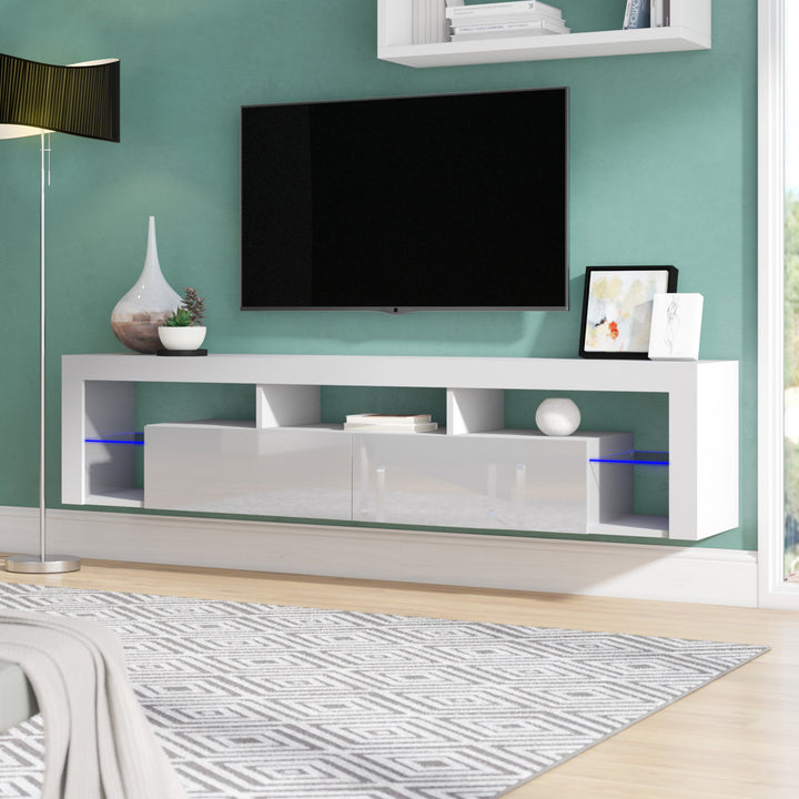 Floating Milano TV Stand for TVs up to 90" Orren Ellis Color: White