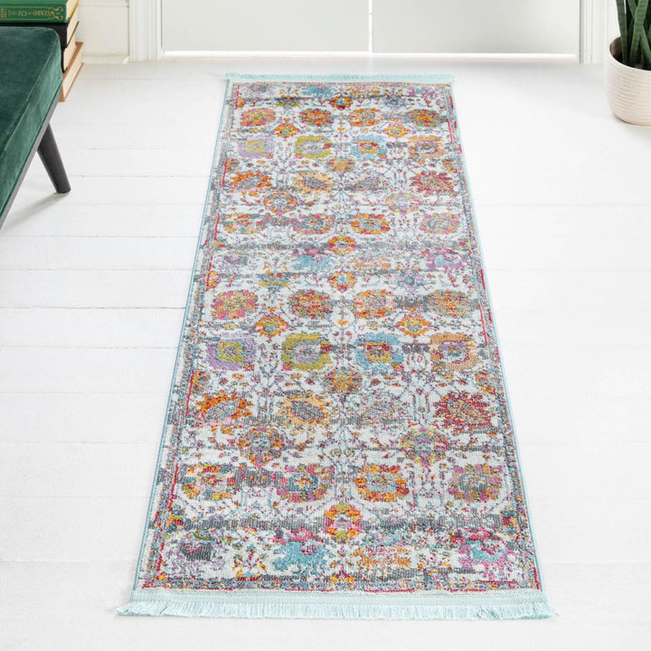 Haefner  Floral Orange/Gray/Blue Area Rug Langley Street® Rug Size: Runner 2'2" x 6'