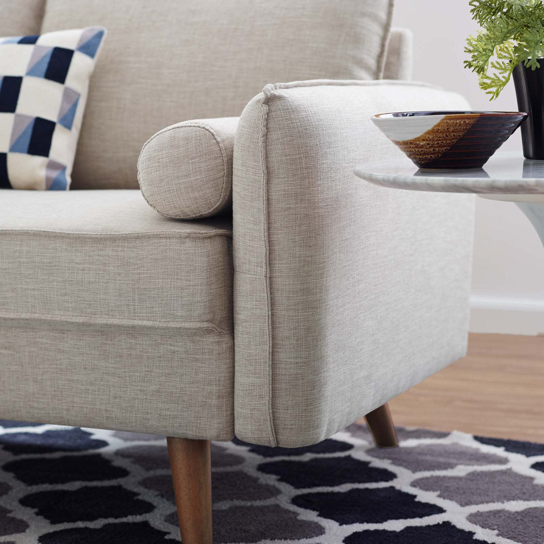 Modway Revive Upholstered Fabric Loveseat Modway Upholstery Color: Beige Polyester Blend