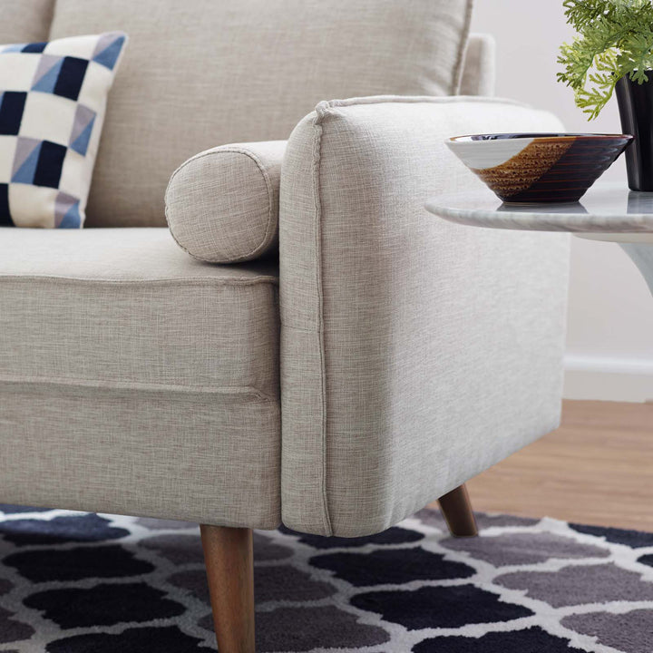 Modway Revive Upholstered Fabric Loveseat Modway Upholstery Color: Beige Polyester Blend