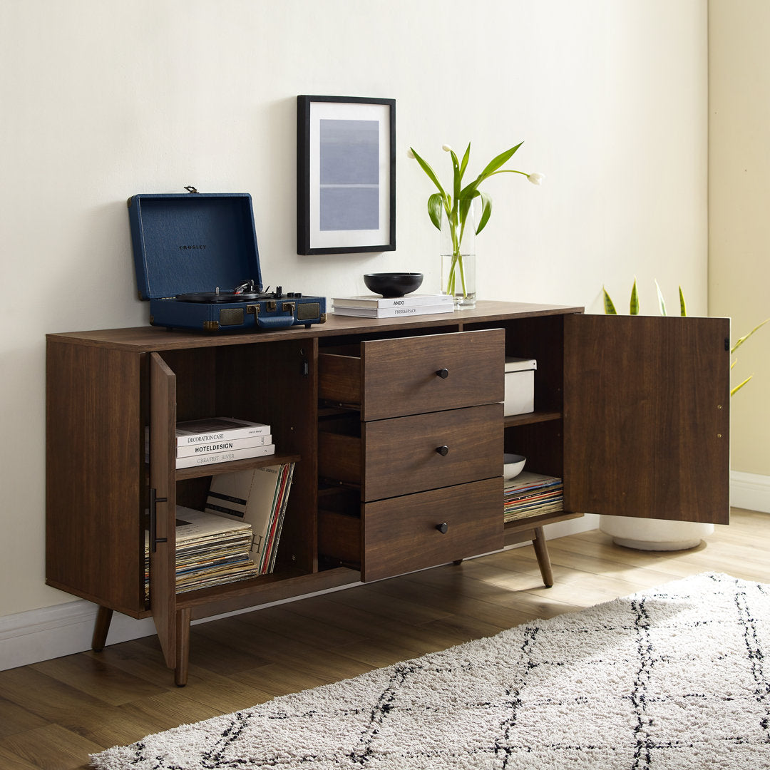 Badal 58" Wide 3 Drawer Sideboard Wade Logan® Color: Brown