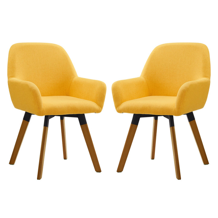 Rayshawn 22.83" W Linen Swivel dining chairs (Set of 2) Wade Logan® Upholstery Color: Yellow Linen