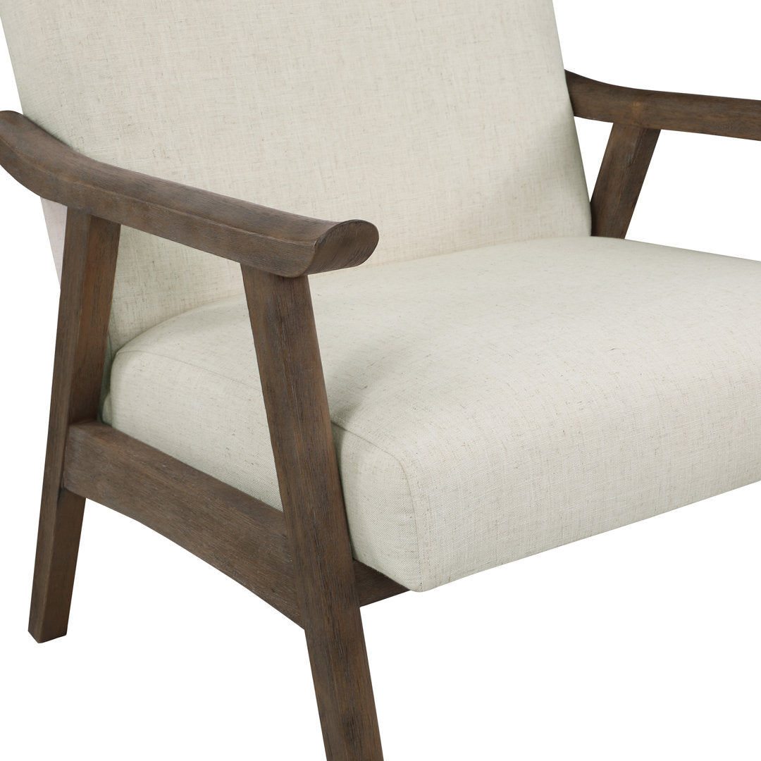 Albury 27.25" Wide Polyester Lounge Chair Wade Logan® Leg Color: Dark Brown Fabric OR Leather Type: Beige 100% Polyester