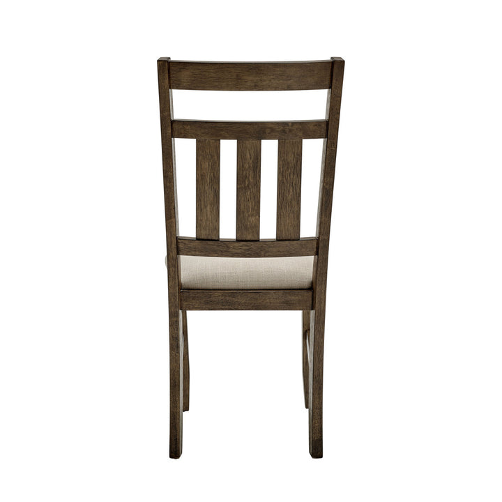 Gigi Slat Back Wood Upholstered Side Chair (Set of 2) Kelly Clarkson Home Color: Rustic Umber