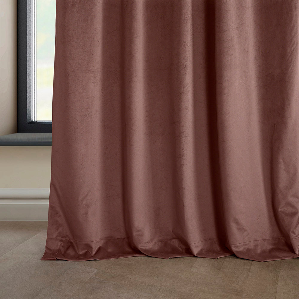 Matra Plush Velvet Curtains for Bedroom - Room Darkening Curtains for Living Room Window Single Panel AllModern Curtain Color: Wild Rose Size per Panel: 100" W x 84" L