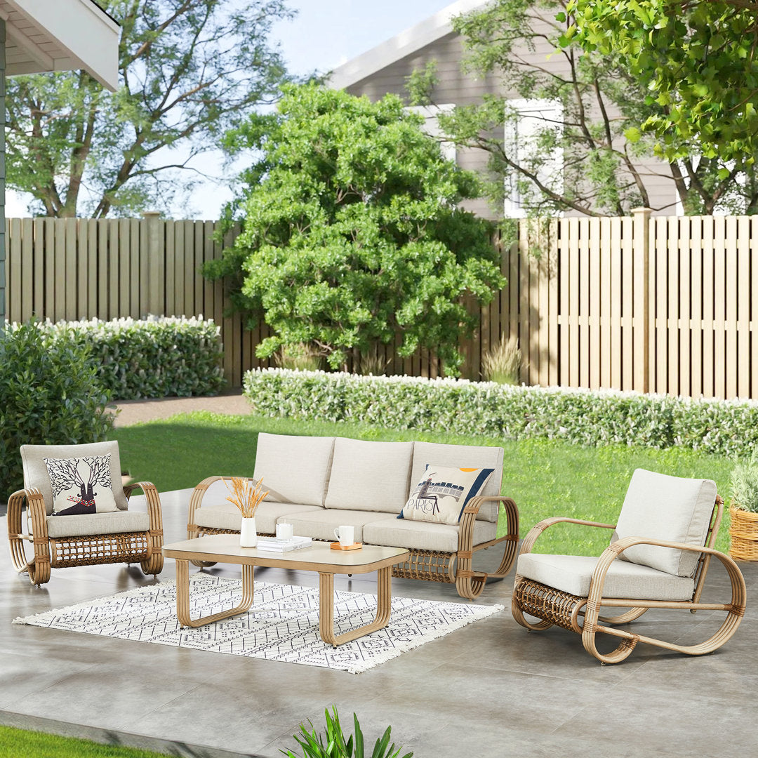 Pietra 78" Wide Outdoor Patio Sofa with Cushions Joss & Main