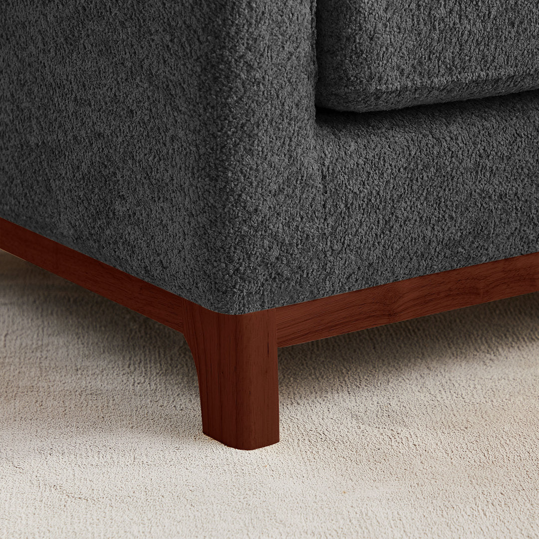 Jazmere 31.5" Armchair Mercer41 Leg Color: Walnut Fabric: Dark Gray Boucle