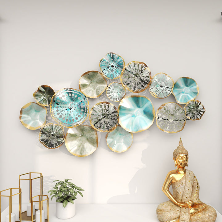 Hench Metal 3D Overlapping Discs Plate Home Wall Decor Dakota Fields