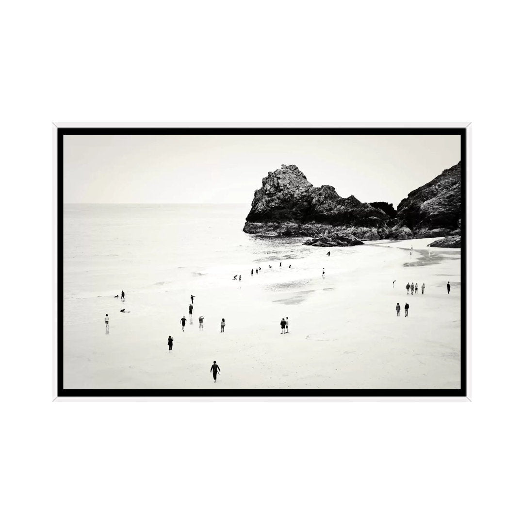 Cornwall Beach Life Photographic Print East Urban Home Size: 40" H x 60" W x 1.5" D Format: White Framed Canvas