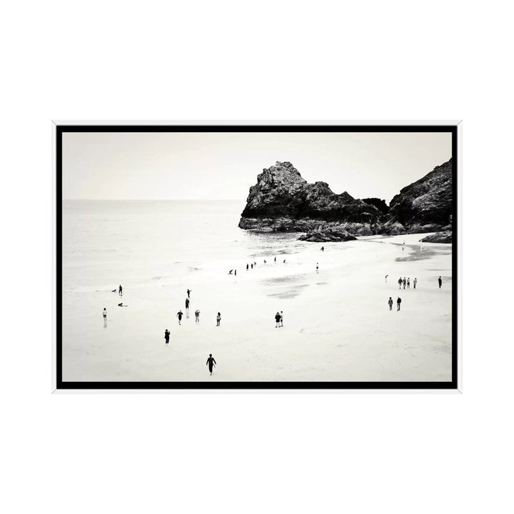 Cornwall Beach Life Photographic Print East Urban Home Size: 40" H x 60" W x 1.5" D Format: White Framed Canvas