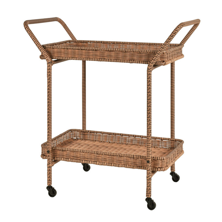 Warba Bar Cart with Metal Frame and Wicker Outer Bay Isle Home™ Color: Honey