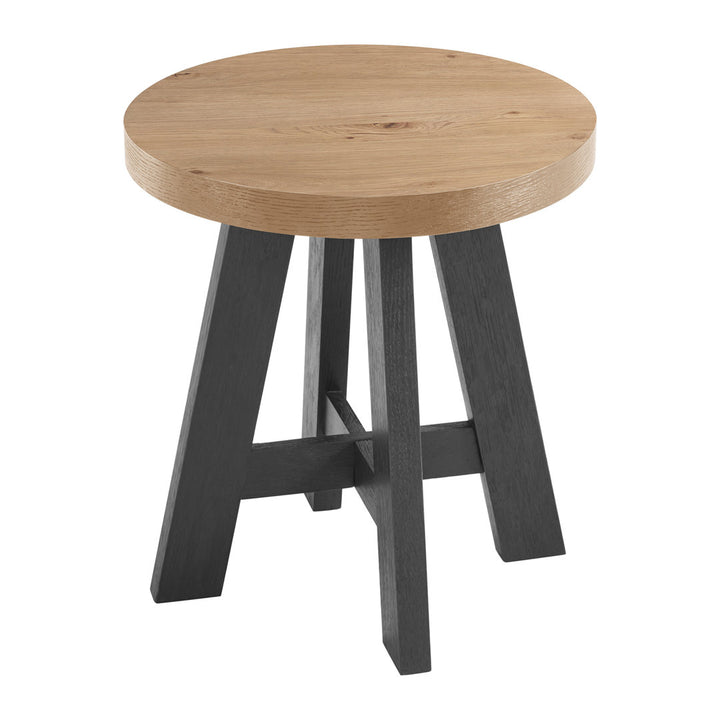 Wiese 22'' tall End Table The Twillery Co.® Color: Prairie Oak Top/Black Base