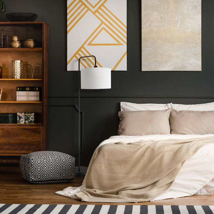 Chattahoochee 58" Arched Floor Lamp Ebern Designs Base Finish: Matte Black