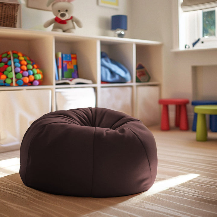 Classic Refillable Cotton Bean Bag Chair Mack & Milo™ Size: Small Body Fabric: Brown Cotton Twill