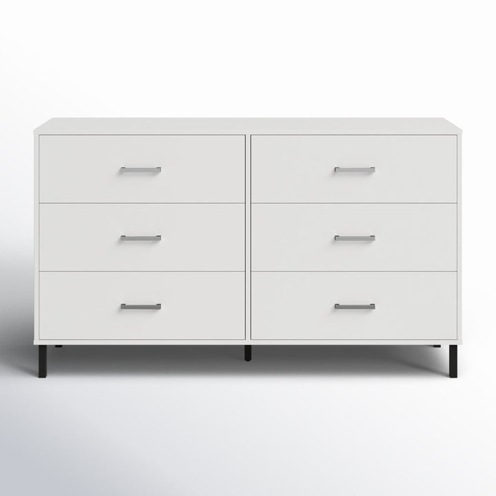 Alexei 6 Drawer 58.5" W Double Dresser Zipcode Design™ Color: White
