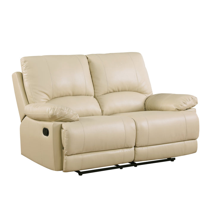 Trower 65" Faux Leather Pillow Top Arm Reclining Loveseat Red Barrel Studio® Upholstery: Beige