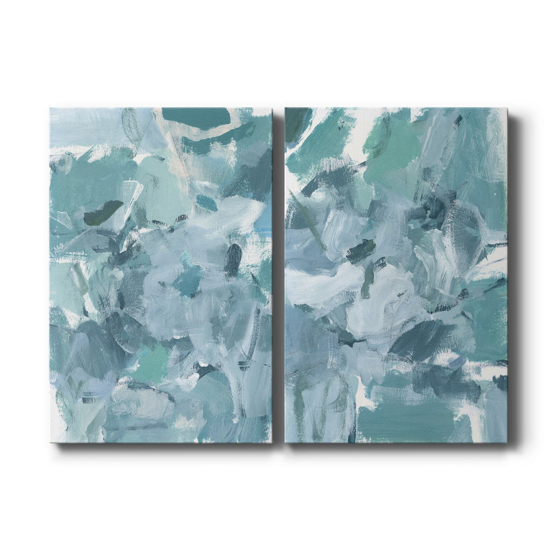Soft Teal I Premium Gallery Wrapped Canvas - Ready To Hang Orren Ellis Size: 27" H x 32" W x 1" D