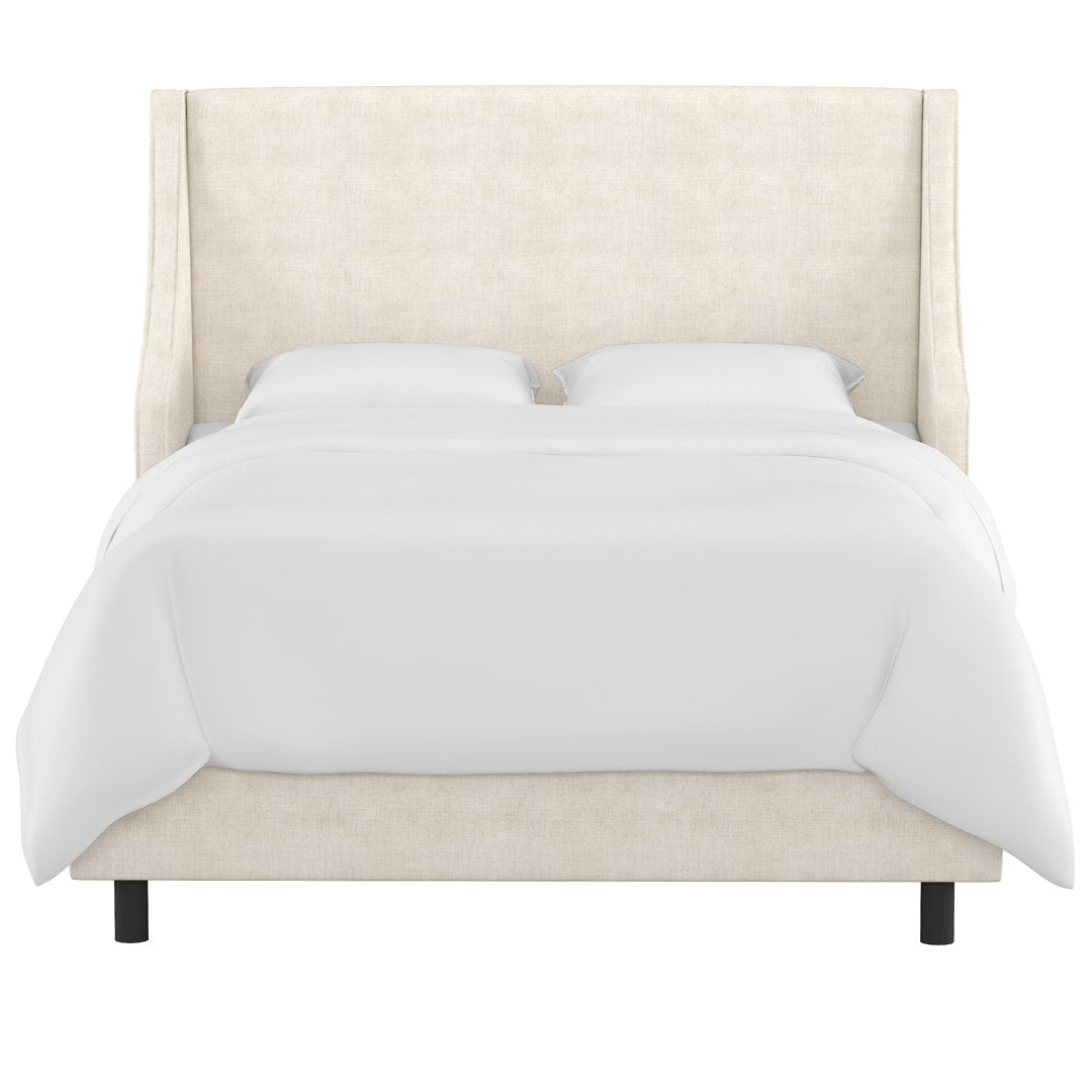 Bernadine Upholstered Low Profile Standard Bed Mercury Row® Color: Classic Talc Linen Size: California King