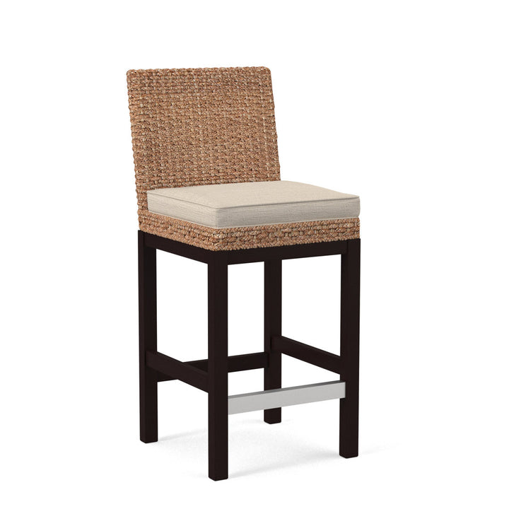 Seagrass Top Counter Stool Braxton Culler Leg Color: Java Finish Body Fabric: Kensington Traditional; 0611-66