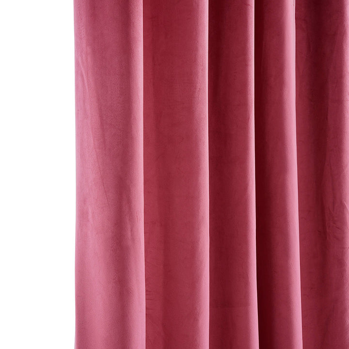 Matra Plush Velvet Curtains for Bedroom - Room Darkening Curtains for Living Room Window Single Panel AllModern Curtain Color: Dark Pink Size per Panel: 50" W x 84" L