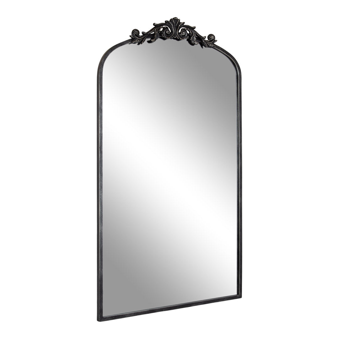 Anglo Arendahl Traditional Accent Mirror Fleur De Lis Living Size: 42" x 23.5" Finish: Black