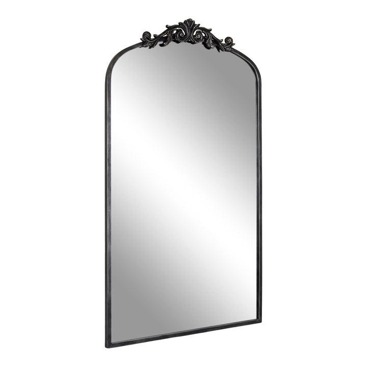 Anglo Arendahl Traditional Accent Mirror Fleur De Lis Living Size: 42" x 23.5" Finish: Black
