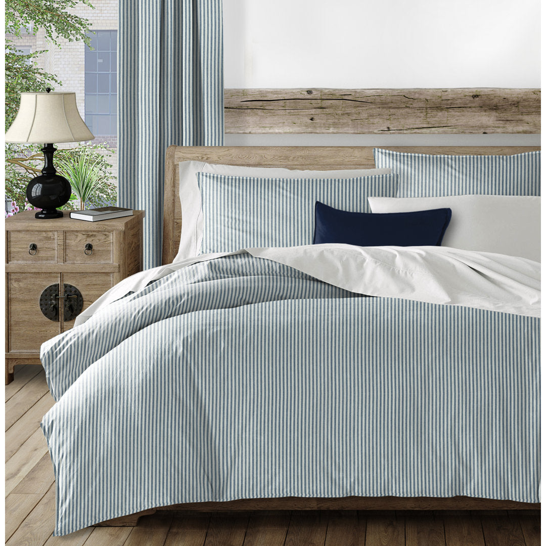 Ticking Stripes Comforter Set The Tailor's Bed Color: Indigo Size: Twin/Twin XL Comforter + 1 Sham