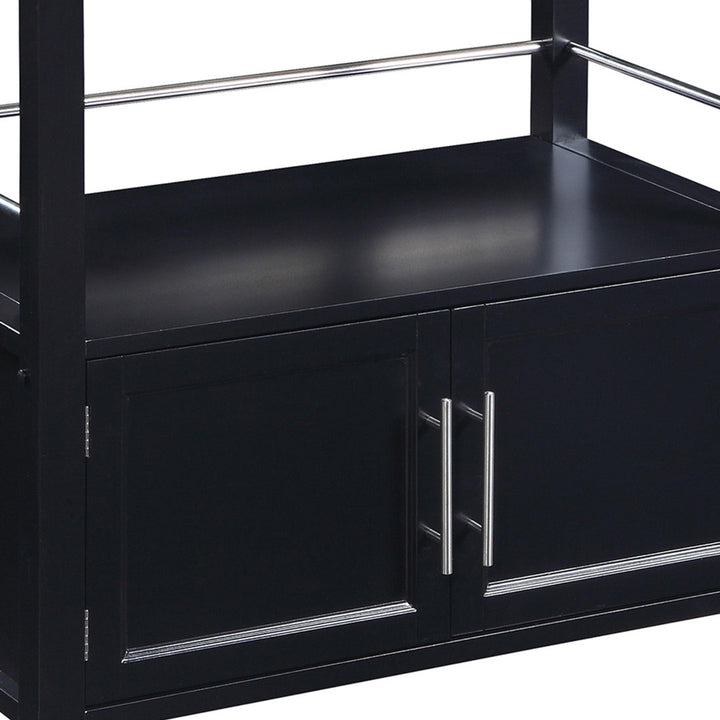 Ager Granite Top Kitchen Cart With Storage Space Latitude Run® Base Finish: Black