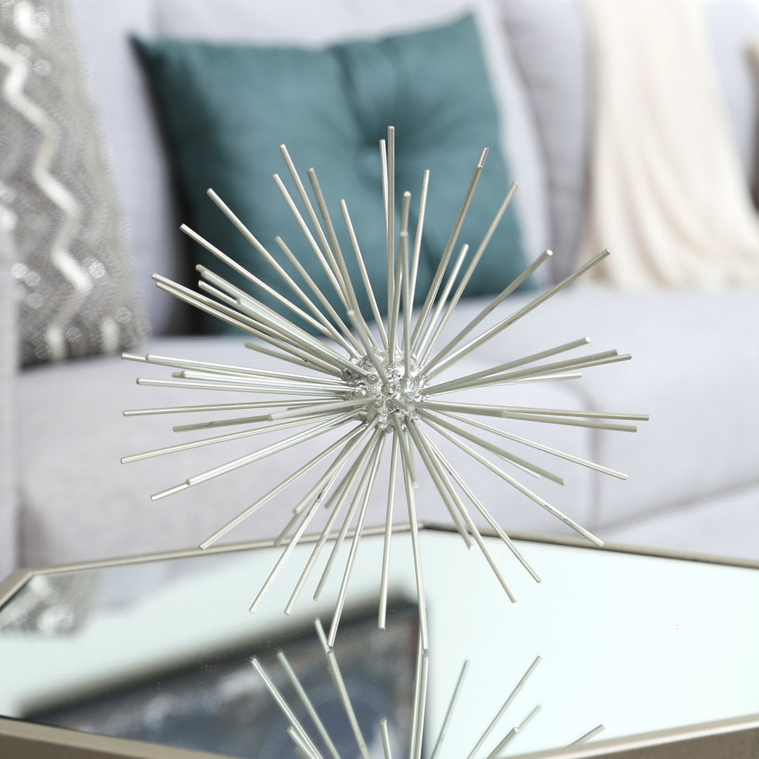 Erizo Spiked Large Sphere Mercer41 Color: Silver Size: 8" H x 8" W x 8" D