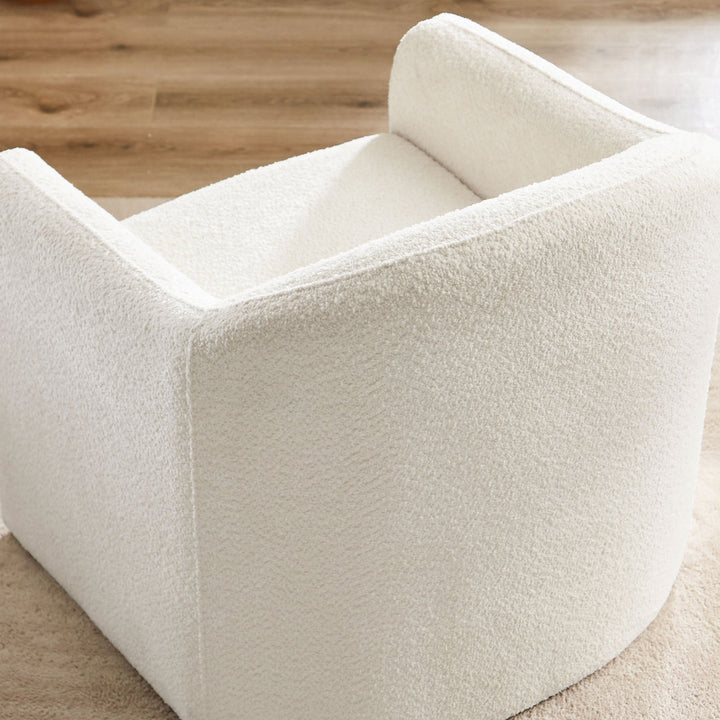 Daiona 31.2 inches Wide Armchair Accent Chair Ivy Bronx Fabric: White Boucle