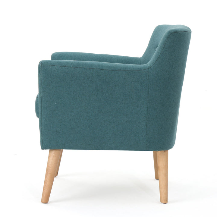 Tufted Polyester Armchair George Oliver Fabric: Dark Teal Polyester