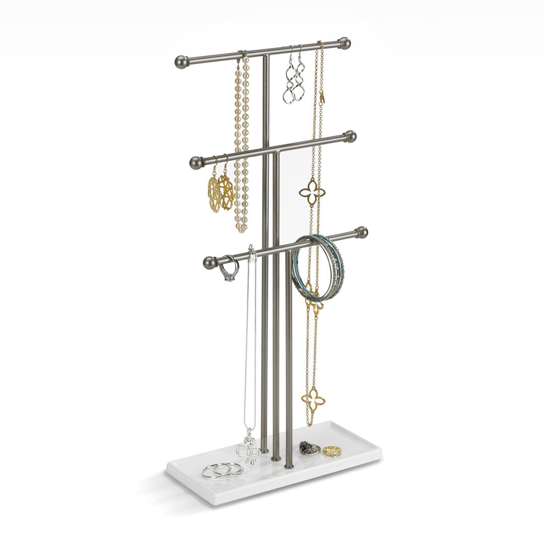Trigem Jewelry Stand Umbra Finish: White/Nickel