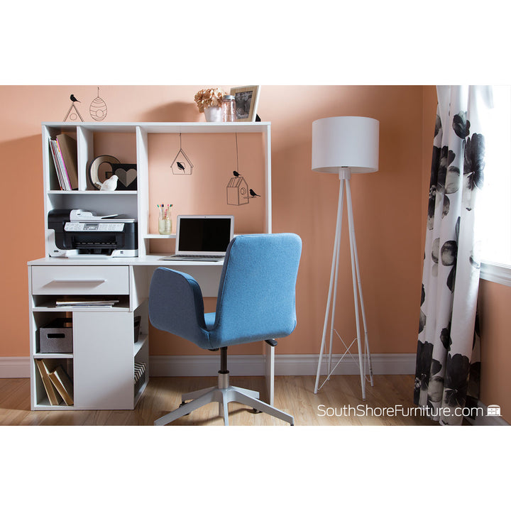 Annexe Desk with Hutch South Shore Color: White