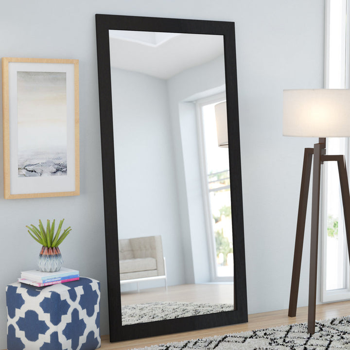 Azeen Rectangular Accent Mirror Wade Logan® Size: 65" x 30" Finish: Black