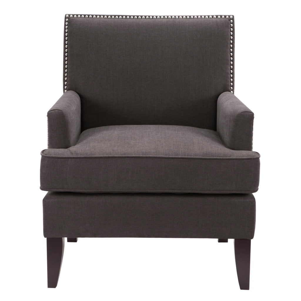 Colton Nailhead Club Chair Three Posts™ Upholstery Color: Charcoal Polyester