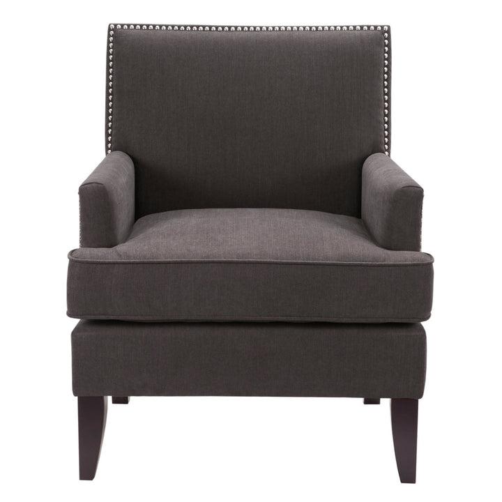 Colton Nailhead Club Chair Three Posts™ Upholstery Color: Charcoal Polyester