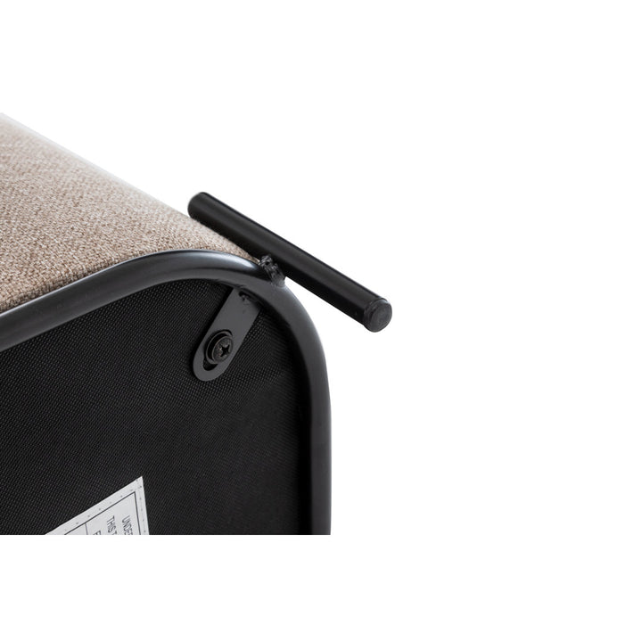 Ohman 16.5'' Wide Square Cube Ottoman Mercury Row® Leg Color: Black Body Fabric: Light Brown Basketweave
