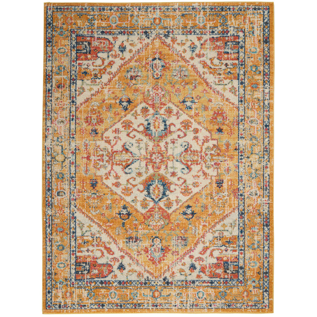Baylee Oriental Yellow/Ivory Area Rug Kelly Clarkson Home Rug Size: Rectangle 3'9" x 5'9"