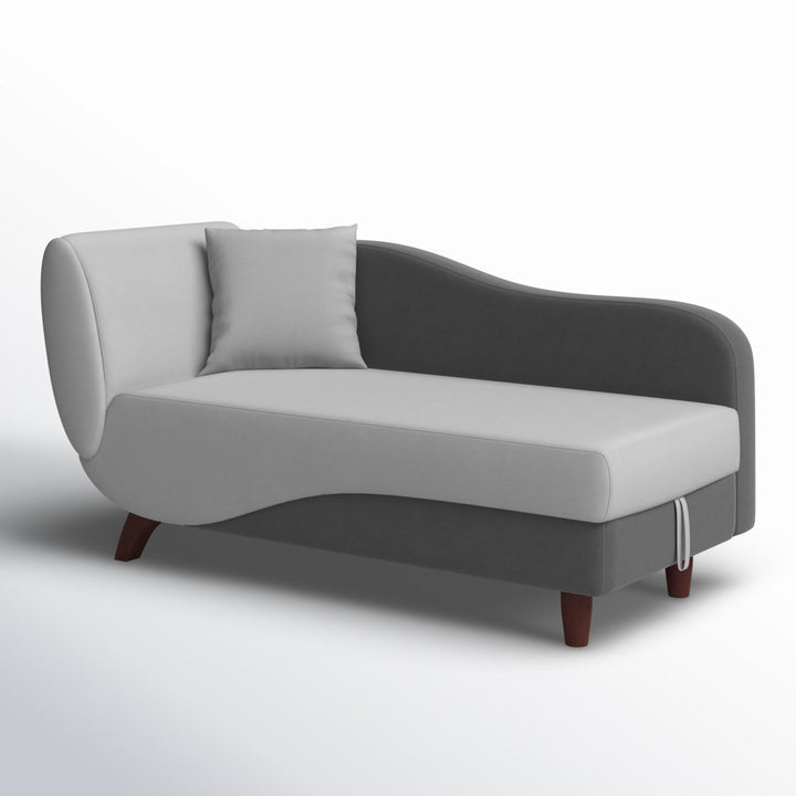 Gaven Armless Reclining Foam Chaise Lounge with Storage Mercury Row® Teen Upholstery Color: Dark Gray/Light Gray