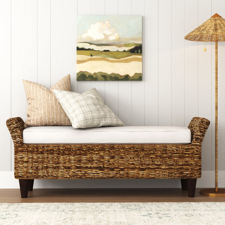 Calne Upholstered Wicker Bench Sand & Stable™