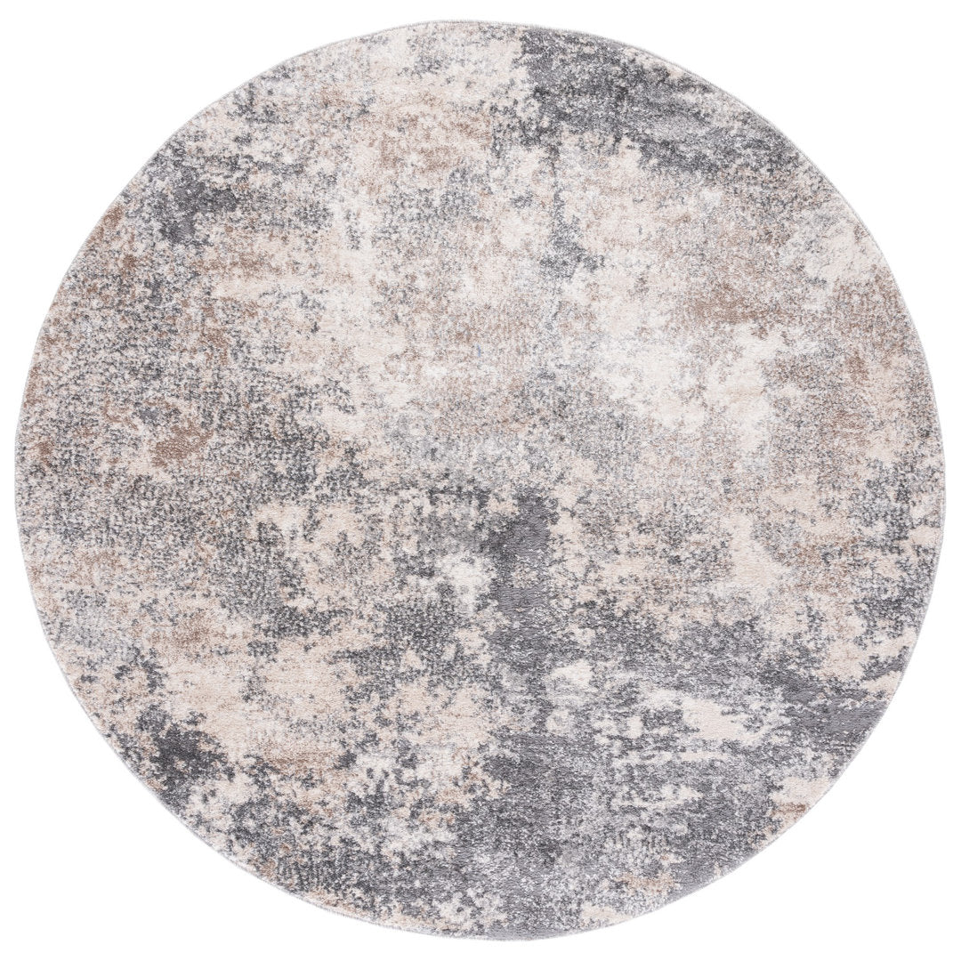 Hassell Abstract Light Gray/Gray Area Rug Trent Austin Design® Rug Size: Round 5'3"