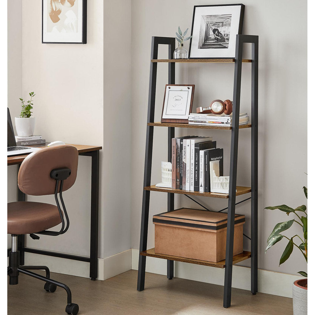 Parikh 54" H x 22.1" W Steel Etagere Bookcase Williston Forge Color: Black/Rustic Brown