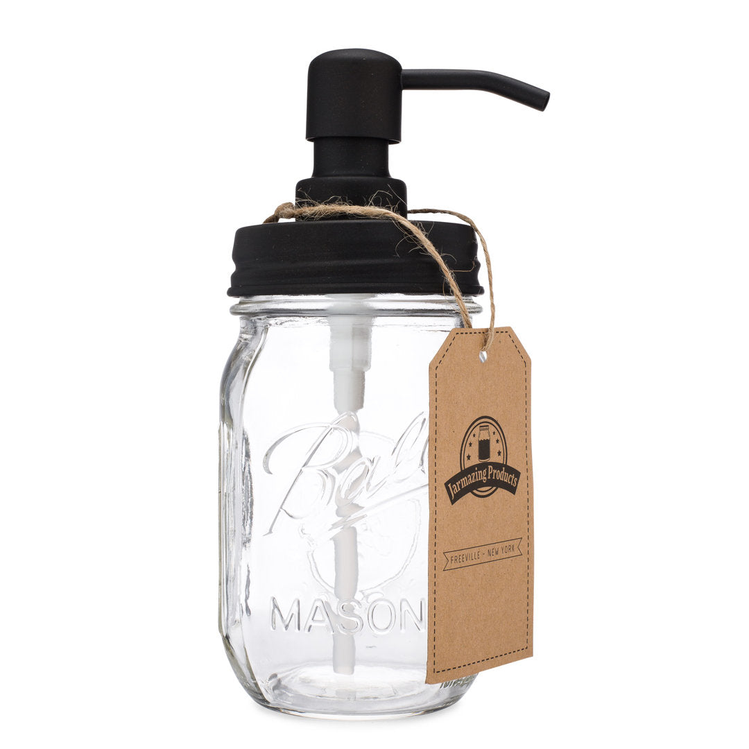Mason Jar Soap & Lotion Dispenser Jarmazing Products Color: Gloss Black