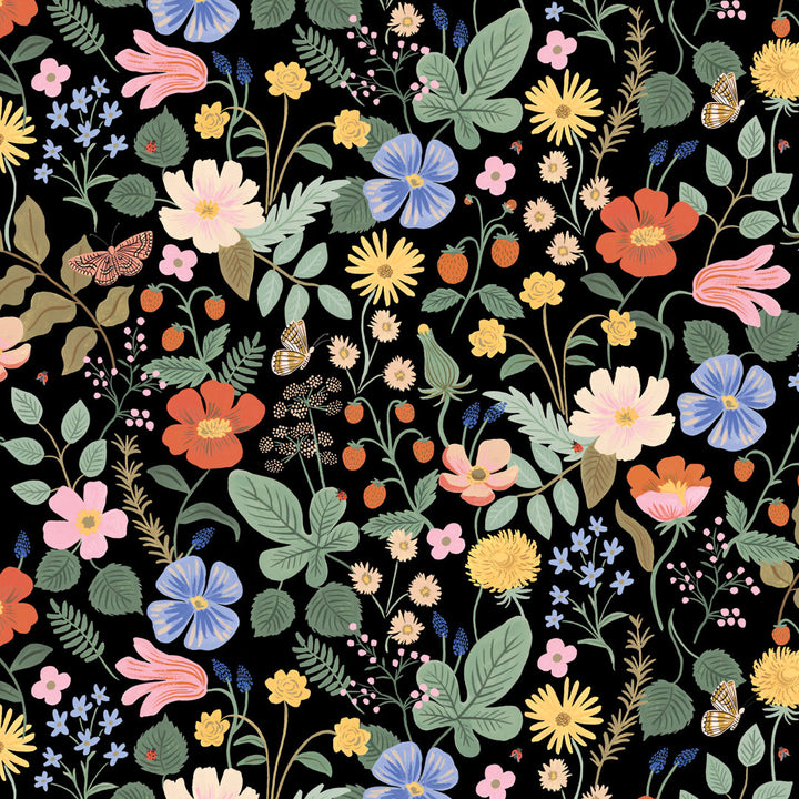 Rifle Paper Co. x Cloth & Company Bristol Armchair Rifle Paper Co. x Cloth & Company Body Fabric: Rpc Stawberry Fields Black Linen