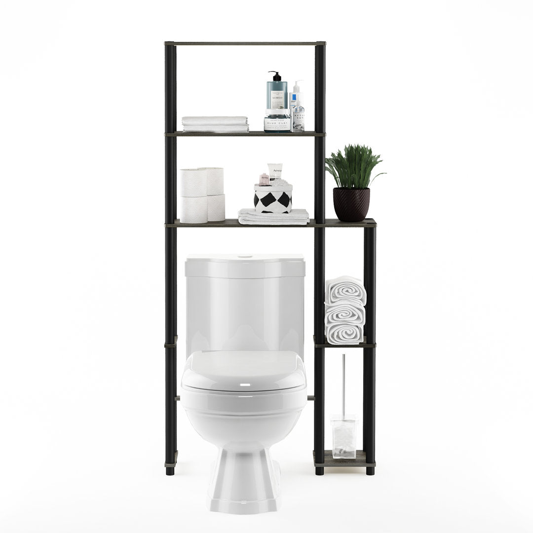 Antonucci 31.1" W x 65.1" H x 9" D Over-The-Toilet Storage Ebern Designs Finish: French Oak Gray/Black