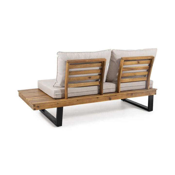 Abhipsa 4 Piece Teak Sectional Seating Group with Cushions Union Rustic