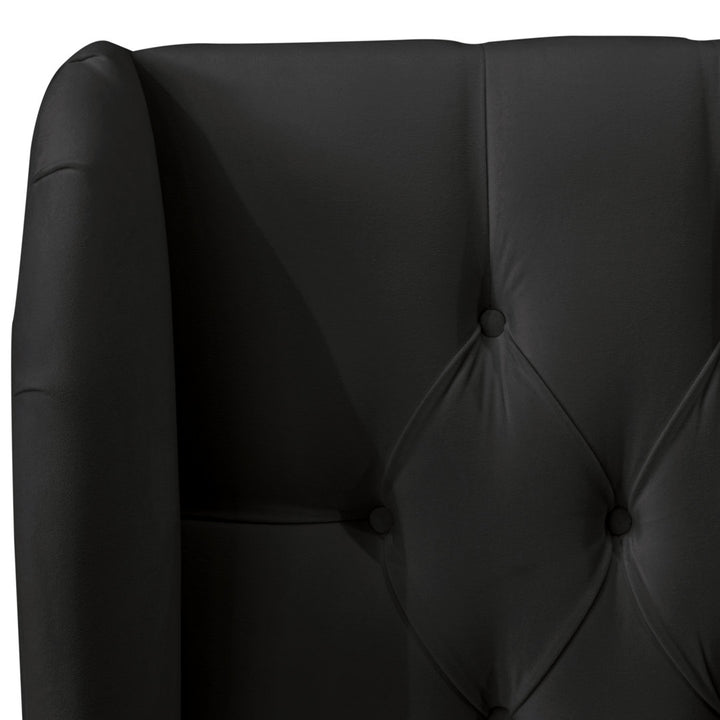 Knaresborough Tufted Upholstered Low Profile Standard Bed Greyleigh™ Size: Queen Body Fabric: Classic Black Performance Velvet